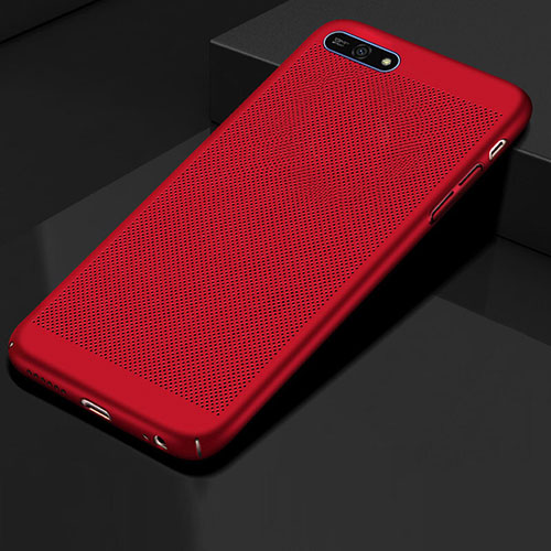 Mesh Hole Hard Rigid Snap On Case Cover for Huawei Enjoy 8e Red