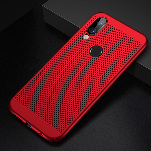 Mesh Hole Hard Rigid Snap On Case Cover for Huawei Nova 3e Red