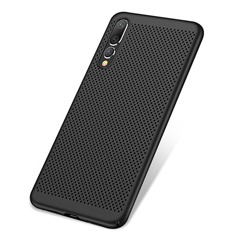 Mesh Hole Hard Rigid Snap On Case Cover for Huawei P20 Pro Black