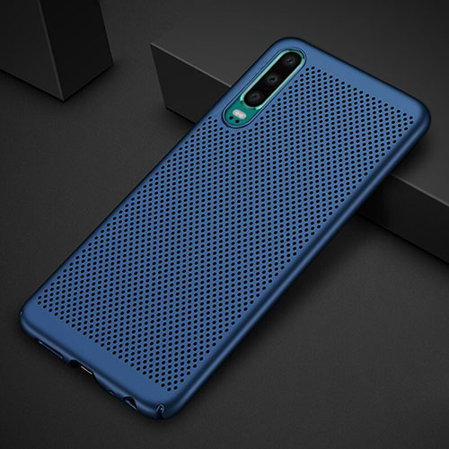 Mesh Hole Hard Rigid Snap On Case Cover for Huawei P30 Blue