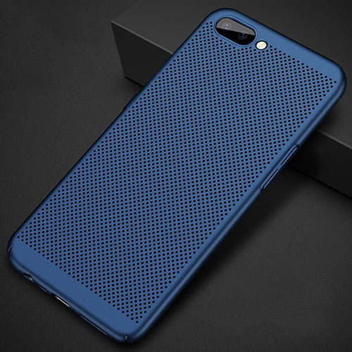 Mesh Hole Hard Rigid Snap On Case Cover for Oppo AX5 Blue