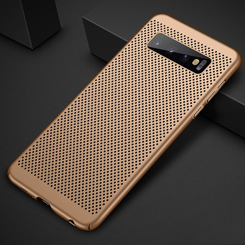 Mesh Hole Hard Rigid Snap On Case Cover for Samsung Galaxy S10 Gold