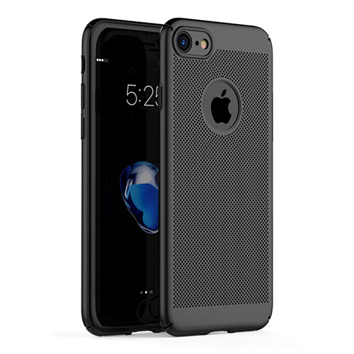 Mesh Hole Hard Rigid Snap On Case Cover G01 for Apple iPhone 8 Black