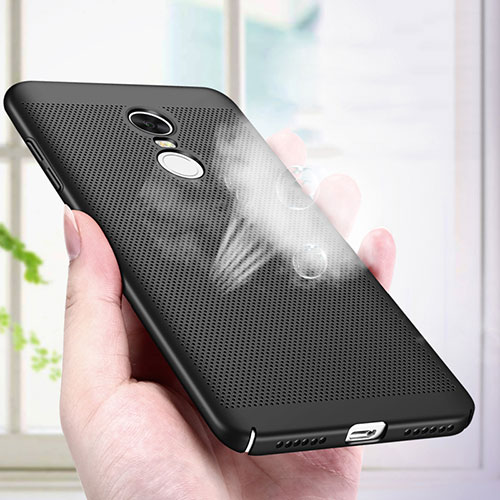 Mesh Hole Hard Rigid Snap On Case Cover R01 for Xiaomi Redmi Note 4X High Edition Black