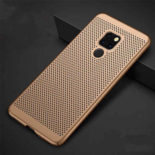 Mesh Hole Hard Rigid Snap On Case Cover W01 for Huawei Mate 20 X 5G Gold