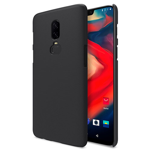 Mesh Hole Hard Rigid Snap On Case Cover W01 for OnePlus 6 Black