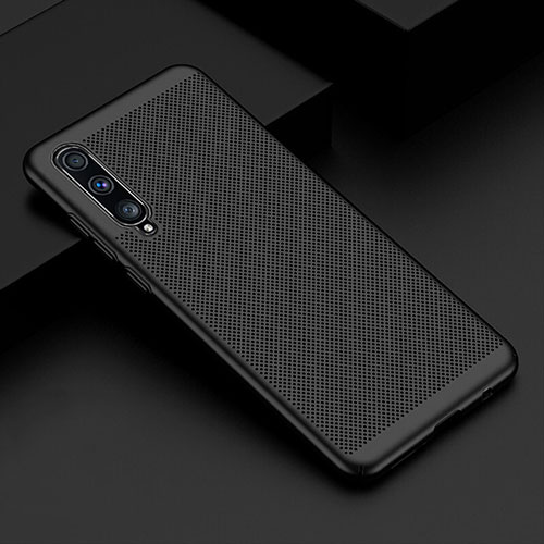 Mesh Hole Hard Rigid Snap On Case Cover W01 for Samsung Galaxy A70 Black