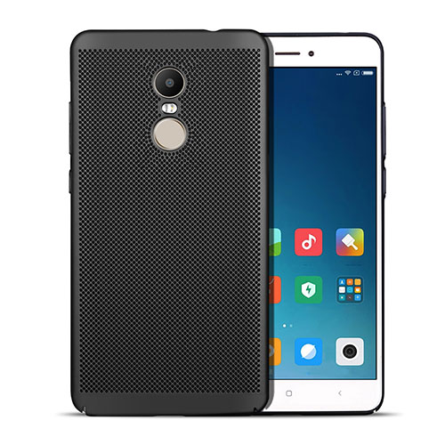 Mesh Hole Hard Rigid Snap On Case Cover W01 for Xiaomi Redmi Note 4 Standard Edition Black