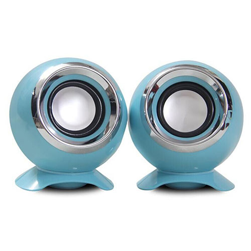 Mini Speaker Wired Portable Stereo Super Bass Loudspeaker Sky Blue