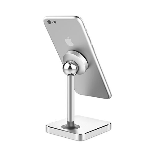 Mount Magnetic Smartphone Stand Cell Phone Holder for Desk Universal Silver