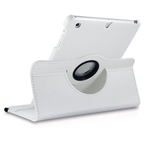 Rotating Stands Flip Leather Case for Apple iPad Mini 2 White