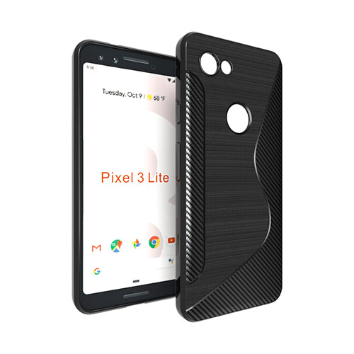 S-Line Transparent Gel Soft Case for Google Pixel 3a Black