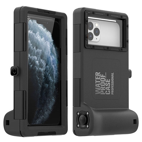 Silicone and Plastic Waterproof Case 360 Degrees Underwater Shell Cover for Apple iPhone 7 Plus Black