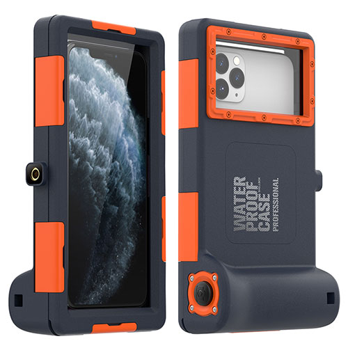 Silicone and Plastic Waterproof Case 360 Degrees Underwater Shell Cover for Samsung Galaxy S9 Orange