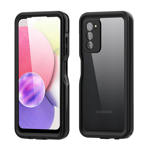 Silicone and Plastic Waterproof Cover Case 360 Degrees Underwater Shell for Samsung Galaxy A02s Black