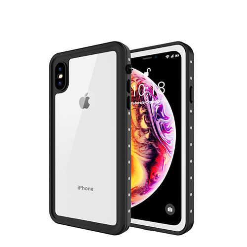 Silicone and Plastic Waterproof Cover Case 360 Degrees Underwater Shell W01 for Apple iPhone X White