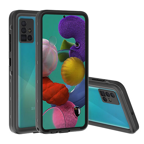 Silicone and Plastic Waterproof Cover Case 360 Degrees Underwater Shell W02 for Samsung Galaxy M40S Black