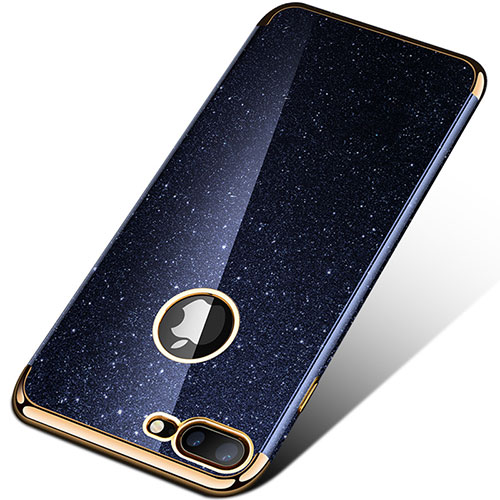 Silicone Candy Rubber Bling Bling Pattern Soft Case for Apple iPhone 8 Plus Blue