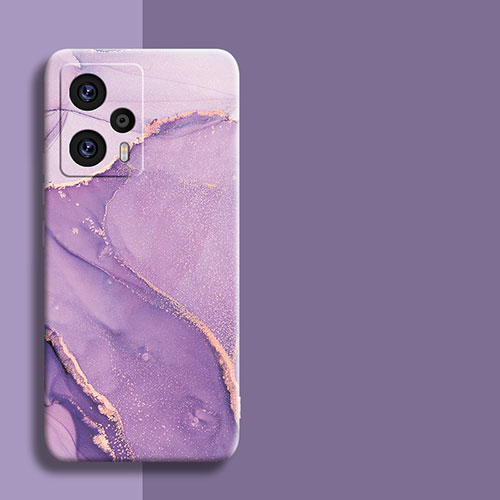 Silicone Candy Rubber Fashionable Pattern Soft Case Cover for Xiaomi Poco F5 5G Purple