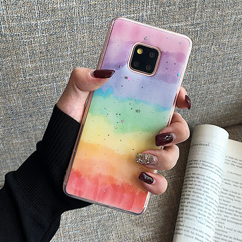 Silicone Candy Rubber Fashionable Pattern Soft Case Cover K03 for Huawei Mate 20 Pro Colorful