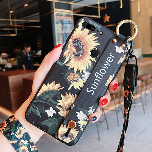 Silicone Candy Rubber Flowers Soft Cover for Huawei Honor 9 Lite Orange