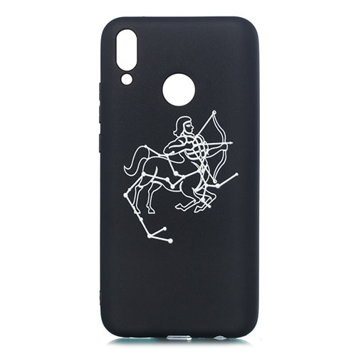 Silicone Candy Rubber Gel Constellation Soft Case Cover S04 for Huawei Enjoy 9 Plus Black