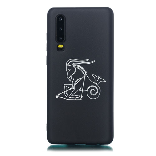 Silicone Candy Rubber Gel Constellation Soft Case Cover S06 for Huawei P30 Black