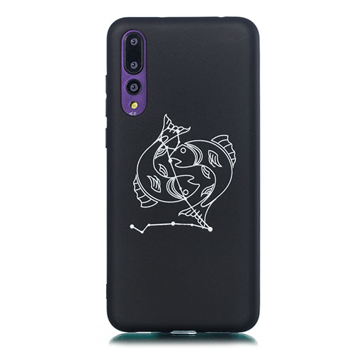 Silicone Candy Rubber Gel Constellation Soft Case Cover S07 for Huawei P20 Pro Black