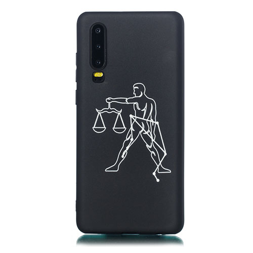 Silicone Candy Rubber Gel Constellation Soft Case Cover S09 for Huawei P30 Black