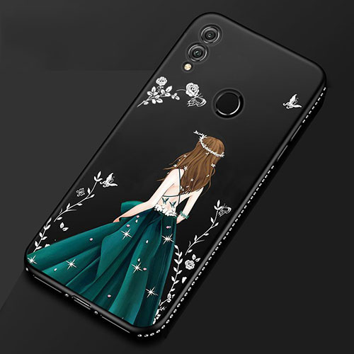 Silicone Candy Rubber Gel Dress Party Girl Soft Case Cover for Huawei Honor View 10 Lite Black