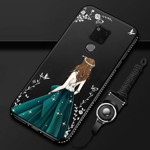 Silicone Candy Rubber Gel Dress Party Girl Soft Case Cover for Huawei Mate 20 X 5G Green