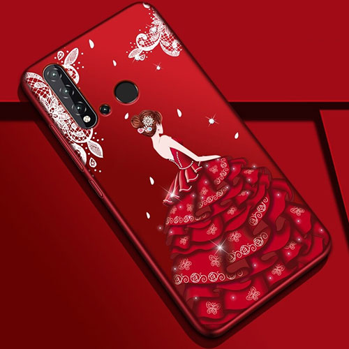 Silicone Candy Rubber Gel Dress Party Girl Soft Case Cover for Huawei Nova 5i Mixed