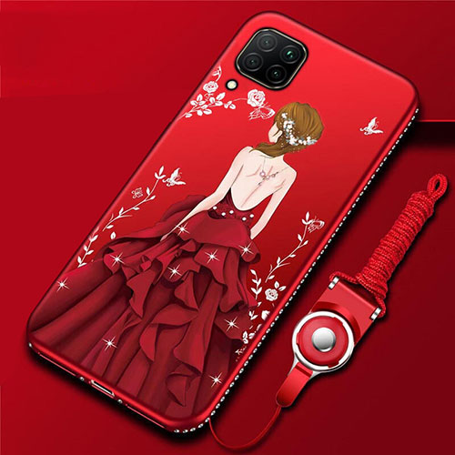 Silicone Candy Rubber Gel Dress Party Girl Soft Case Cover for Huawei Nova 6 SE Red