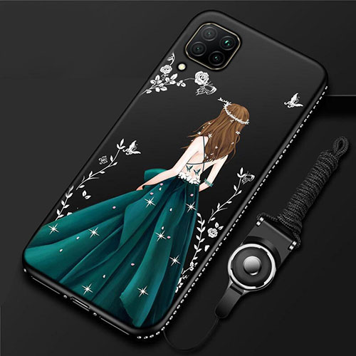 Silicone Candy Rubber Gel Dress Party Girl Soft Case Cover for Huawei Nova 7i Black