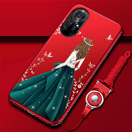 Silicone Candy Rubber Gel Dress Party Girl Soft Case Cover for Huawei Nova 8 Pro 5G Green