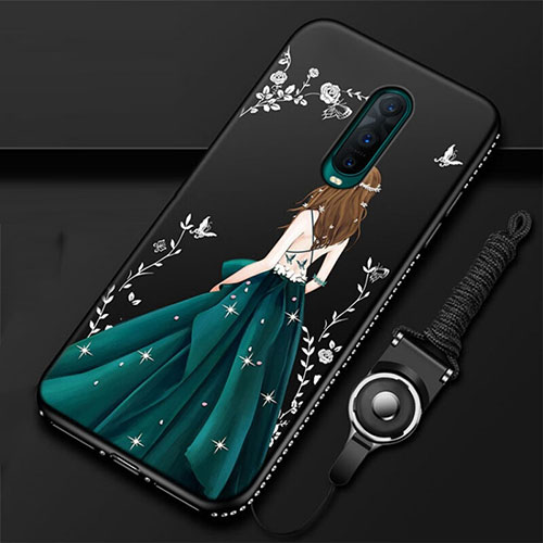 Silicone Candy Rubber Gel Dress Party Girl Soft Case Cover for Oppo RX17 Pro Green