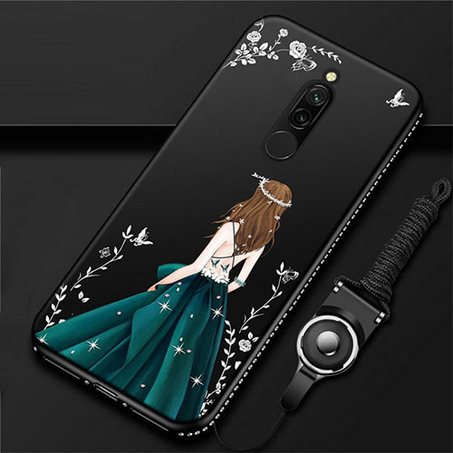 Silicone Candy Rubber Gel Dress Party Girl Soft Case Cover for Xiaomi Redmi 8 Green