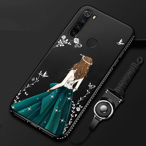 Silicone Candy Rubber Gel Dress Party Girl Soft Case Cover for Xiaomi Redmi Note 8T Black