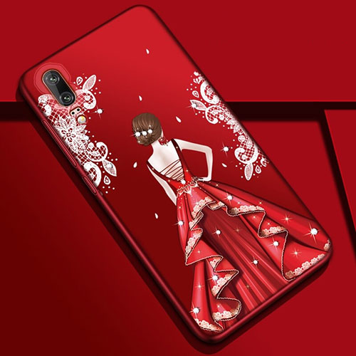 Silicone Candy Rubber Gel Dress Party Girl Soft Case Cover K01 for Huawei P20 Colorful