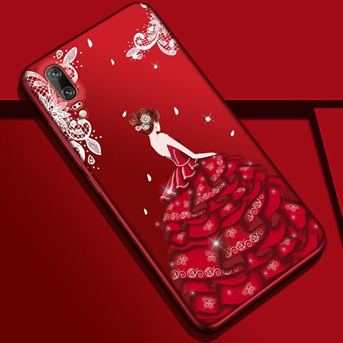 Silicone Candy Rubber Gel Dress Party Girl Soft Case Cover K01 for Huawei P20 Mixed