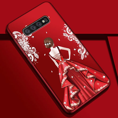 Silicone Candy Rubber Gel Dress Party Girl Soft Case Cover K01 for Samsung Galaxy S10 Mixed