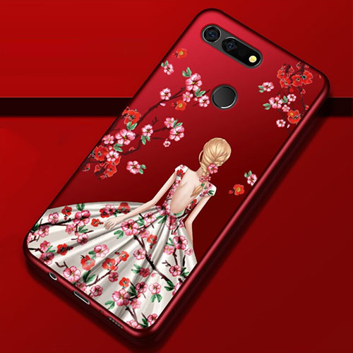 Silicone Candy Rubber Gel Dress Party Girl Soft Case Cover K02 for Huawei Honor View 20 White