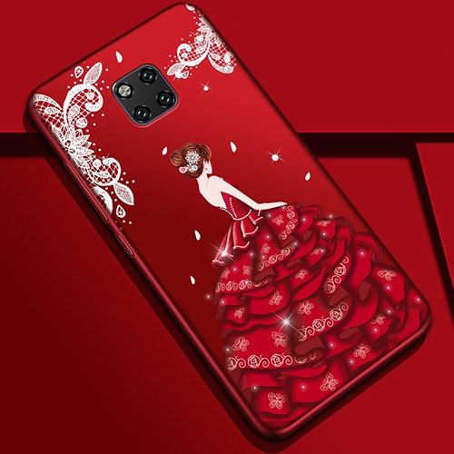 Silicone Candy Rubber Gel Dress Party Girl Soft Case Cover K02 for Huawei Mate 20 Pro Mixed