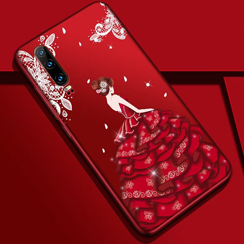 Silicone Candy Rubber Gel Dress Party Girl Soft Case Cover K02 for Huawei P30 Colorful