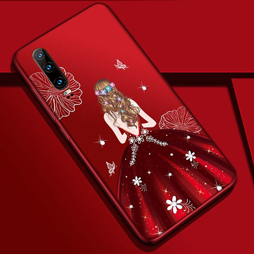 Silicone Candy Rubber Gel Dress Party Girl Soft Case Cover K02 for Huawei P30 Red