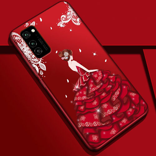 Silicone Candy Rubber Gel Dress Party Girl Soft Case Cover S01 for Huawei Honor View 30 5G Mixed