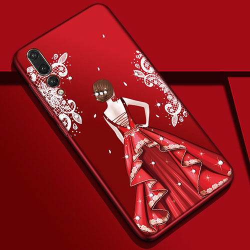 Silicone Candy Rubber Gel Dress Party Girl Soft Case Cover S01 for Huawei P20 Pro Mixed