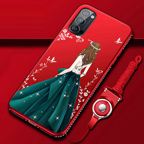 Silicone Candy Rubber Gel Dress Party Girl Soft Case Cover S01 for Oppo Reno4 Pro 5G Mixed