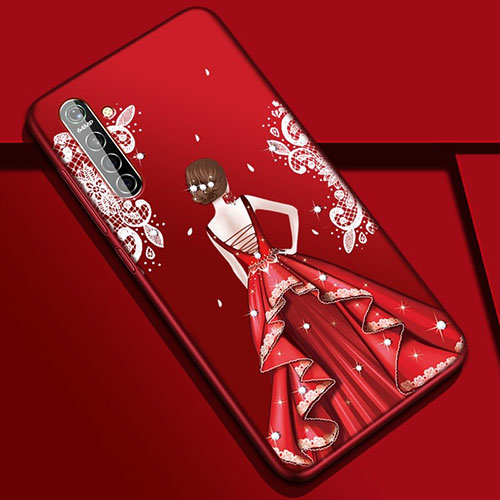 Silicone Candy Rubber Gel Dress Party Girl Soft Case Cover S01 for Realme X2 Mixed