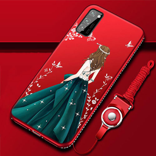 Silicone Candy Rubber Gel Dress Party Girl Soft Case Cover S03 for Huawei Honor View 30 Pro 5G Mixed
